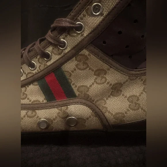 Gucci California Striped High Top (Beige Ebony) - Picture 2 of 5